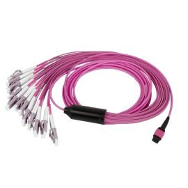 12 Cores 40G MTP to LC/UPC OM4 Multimode Hardness Optical Cable