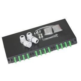 19” 1U 24 Cores SC/APC Fiber Optic Patch Panel Rack Mounted Installation