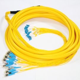 24 Cores Fiber Optic Singlemode D4 to LC UPC OS2 Patch Cable Pre-terminated Cable