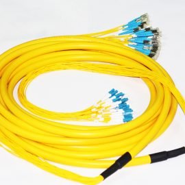 24 Fibers Singlemode Distribution OS2 D4 to LC/UPC LSZH Fiber Optical Patch Cables