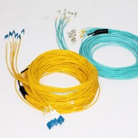 24 Cores Fiber Optic Distribution Singlemode OS2 D4 to LC/UPC LSZH Fiber Optical Patch Cables