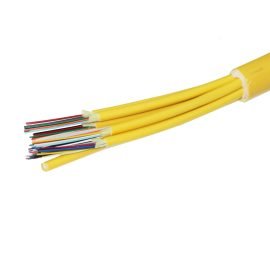 Indoor 24 Cores Singlemode Breakout 9/125 LSZH Fiber Optic Cable Yellow Sheath