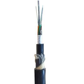 Outdoor 12 Strand Multicore Armored Direct Burial Underwater Polyethylene Fiber Optic Cable Black