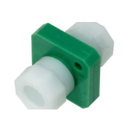 Square Flange Fiber Optic FC To FC Coupler Simplex Multimode APC Zirconia Metal Green Color