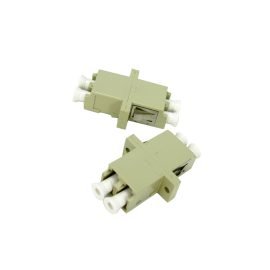 2 Fiber 2.5mm Multimode OM1/OM2 LC-LC Female PC Duplex Fiber Optic Adapter Beige